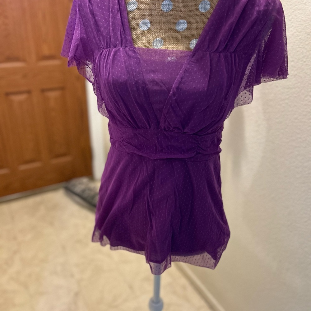 Stretch top, purple sz M